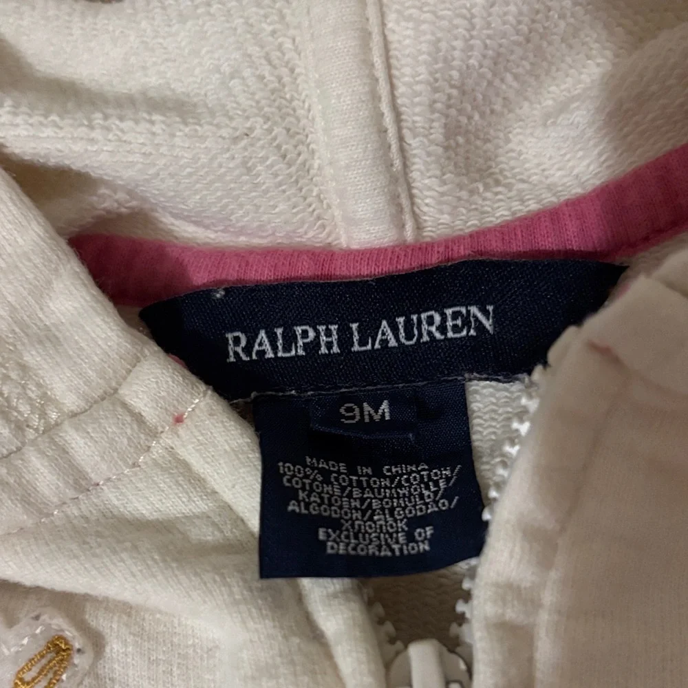 Ralph Lauren Off-White Kids Hoodie with Embroidered Crest 9m